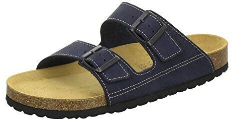 AFS sporty men's leather slippers black Nubuk