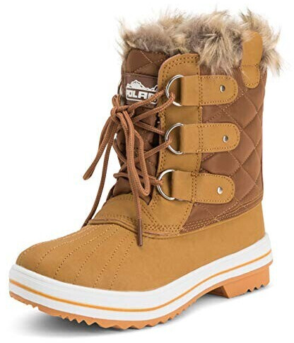 Holly Women's Snow Nylon Short Snow Fur Rain Waterproof Brown