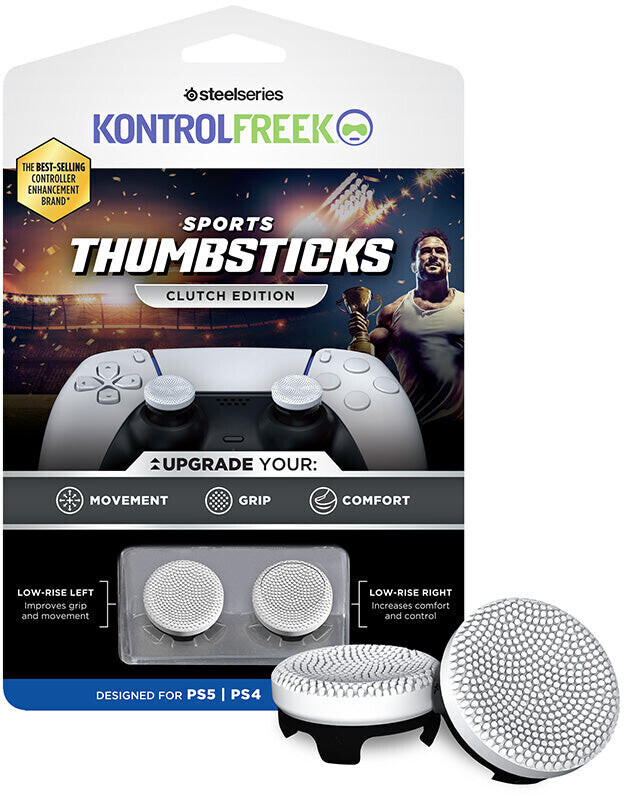 KontrolFreek PS5/PS4 Sports Thumbsticks Clutch Edition White (4 Prong)