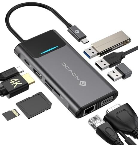 Novoo 9-in-1 USB-C Dock NVHUBSN09PLX-EUVC ab 41,99 €