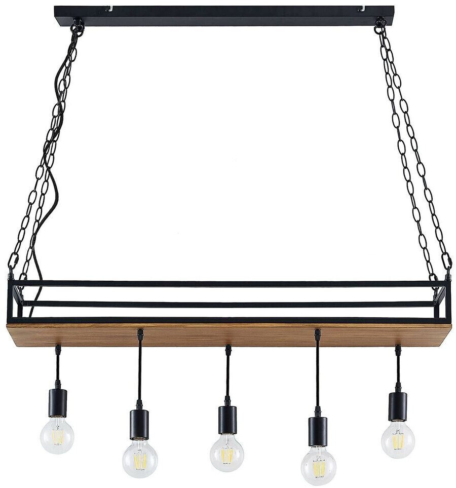 Lindby Kirista Pendant Light five-light black pine