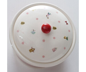 MamboCat Delight Set Di 2 Ciotole In Ceramica Per Dolci, 500 Ml, Motivi Natalizi, Rosso E Crema, Lavabili In Lavastoviglie