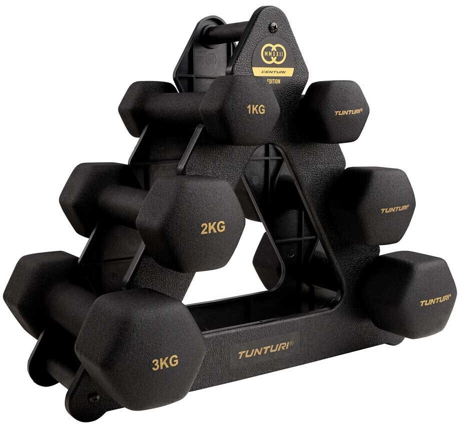 Tunturi Centuri Neopren Dumbbell Set with Stand Black 12 kg (42034682)