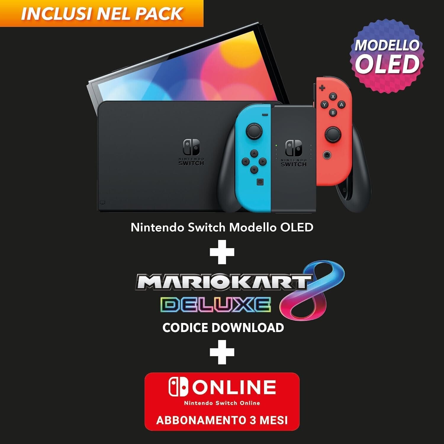 Nintendo Switch (modèle Oled) Avec Manettes Joy-con Bleu Néon