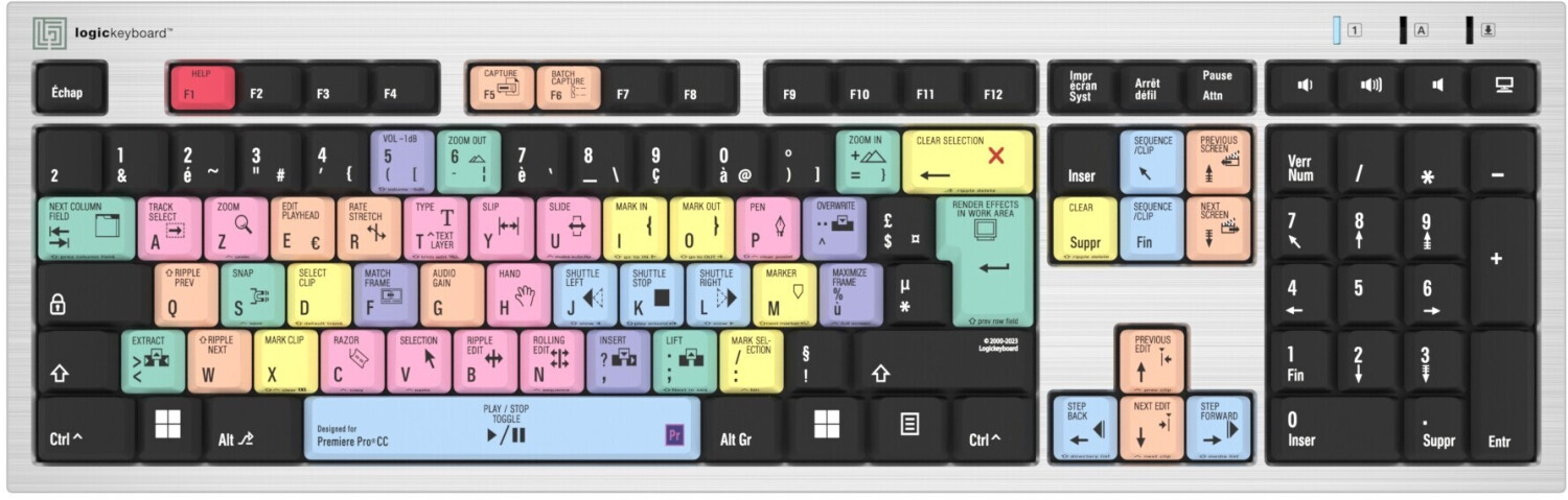 LogicKeyboard Premiere Pro CC - PC Slimline Keyboard - FR French