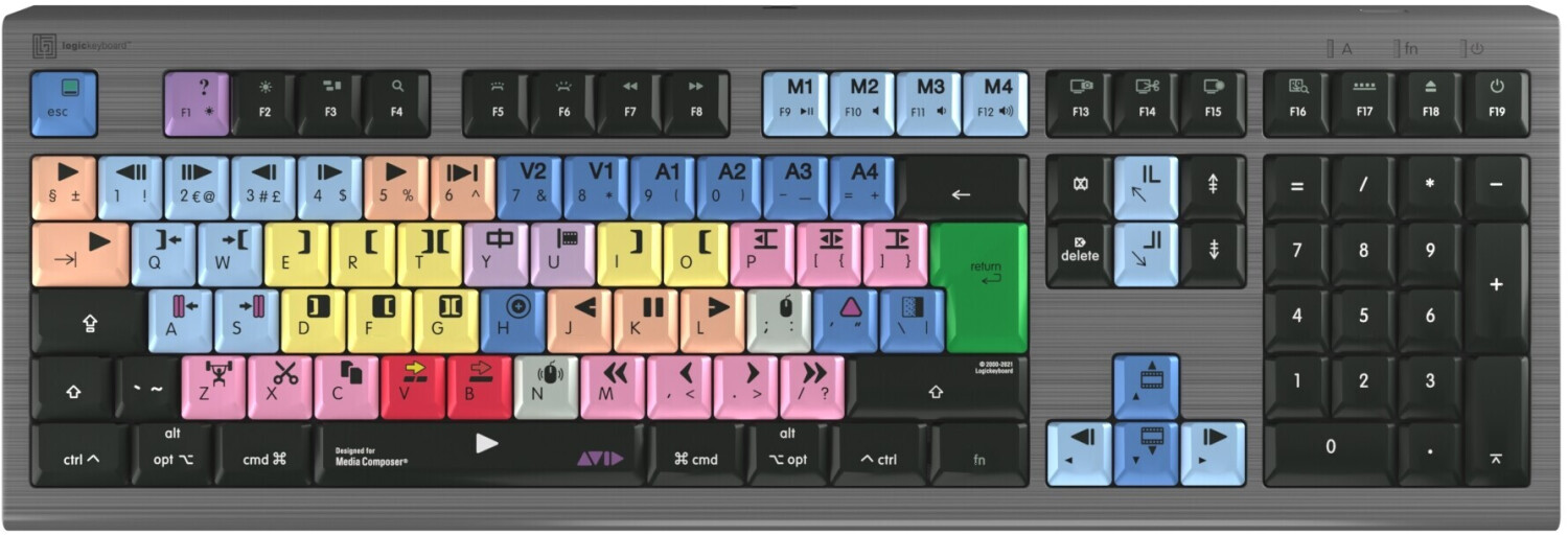 LogicKeyboard Media Composer Mac ASTRA 2 Backlit Keyboard (UK)
