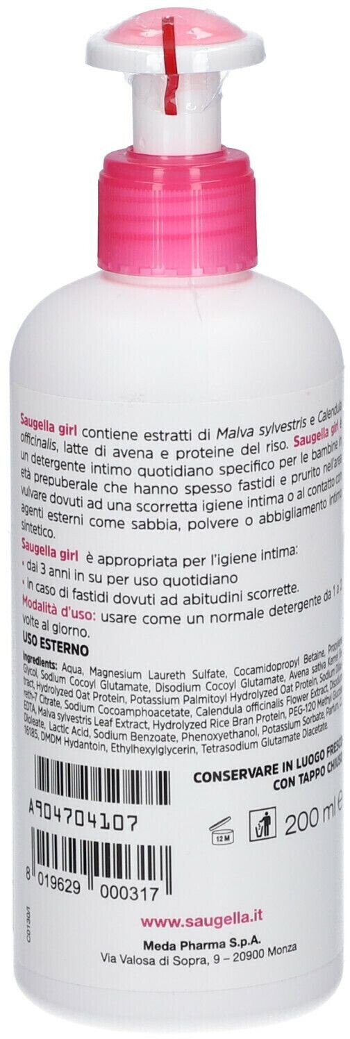 Saugella Girl Detergente Intimo Bambine pH 4.5 Neutro 200 Ml