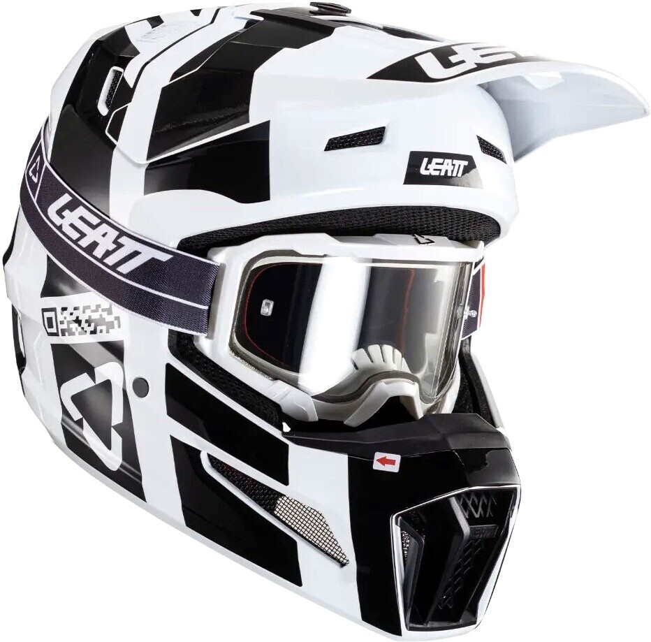 Leatt 3.5 Moto Helmet Kit with 4.5 Goggle V24 Black/White