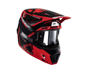 Leatt Kit Casco MX con Maschera Moto 3.5 V24 Rosso