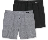 Schiesser Herren Boxershort Original Classics 2er Pack – Schwarz, Größe 8/XXL, 100% Baumwolle, Mit Knopf