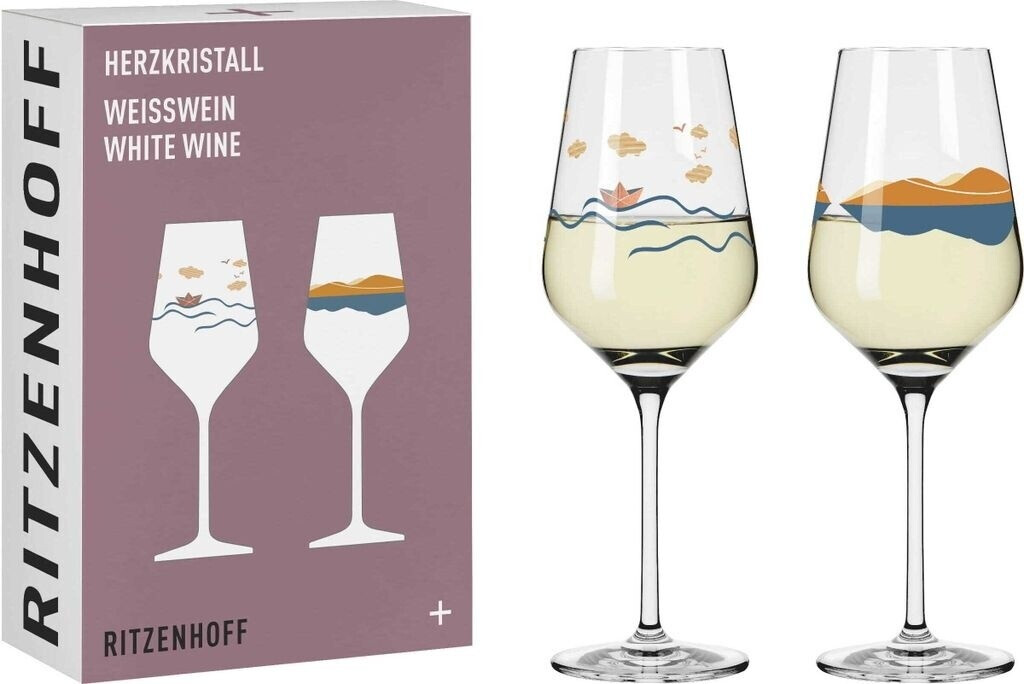 Ritzenhoff HEART CRYSTAL WHITE WINE GLASS SET H23 BY AURÉLIE GIROD | APPLEFIELD