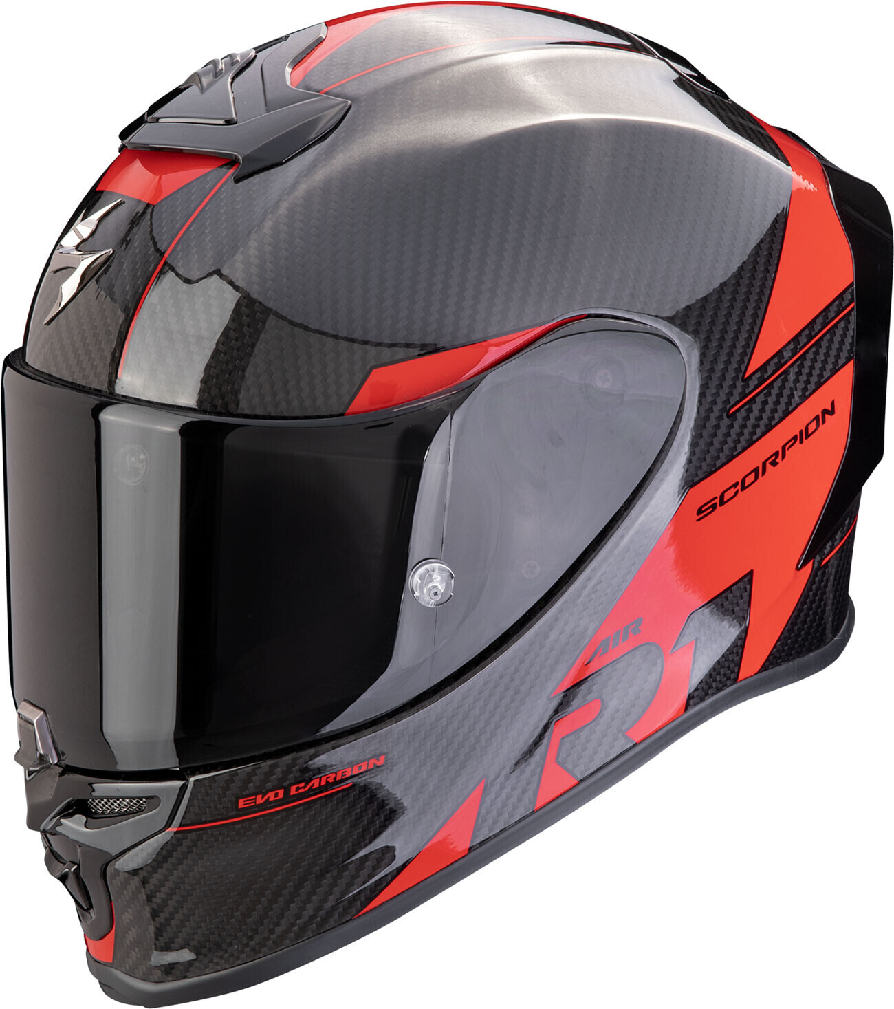 Photos - Motorcycle Helmet Scorpion Exo-R1 Evo Carbon Air black/red 