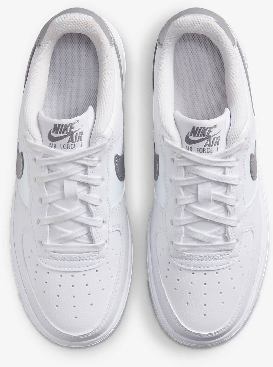Nike Air Force 1 GS white pure platinum football grey metallic silver