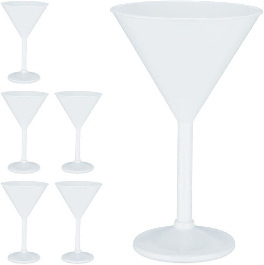 Relaxdays Martini glasses plastic set of 6