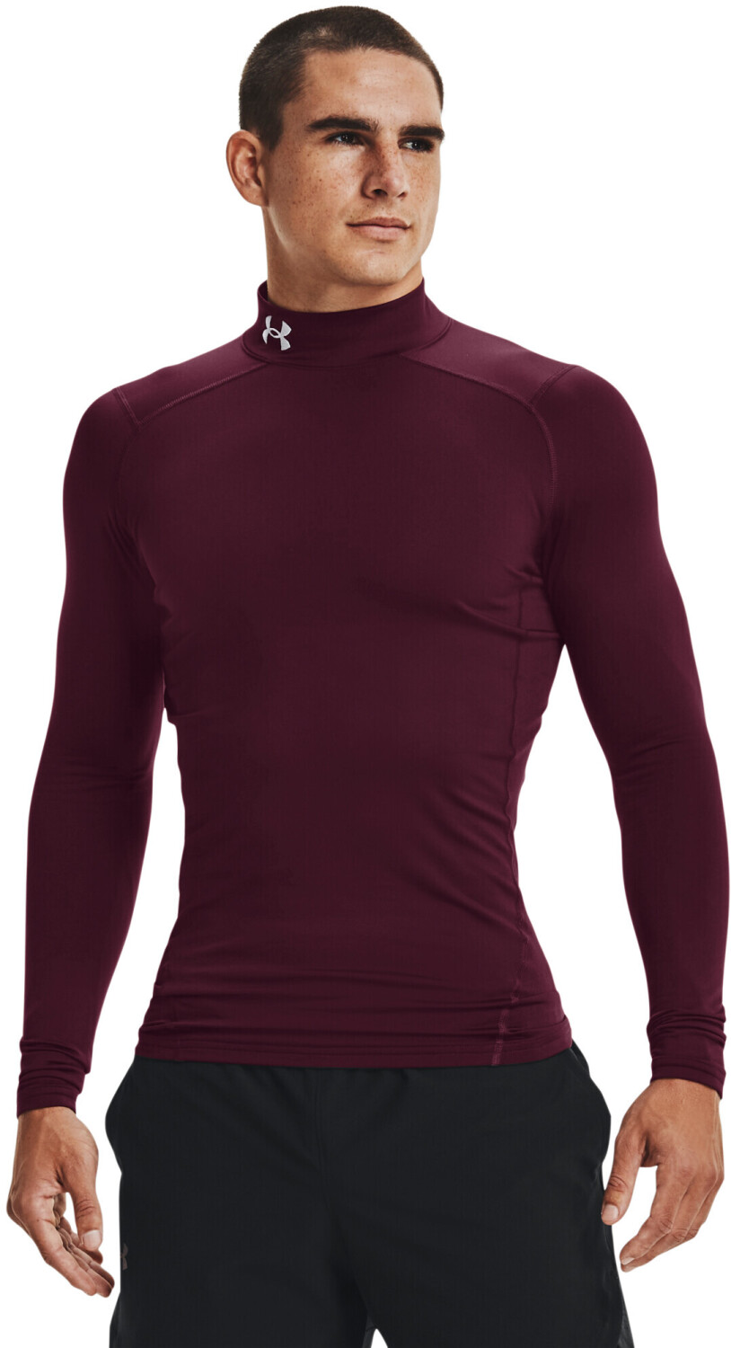 Under Armour Men s ColdGear Compression Mock Neck maroon white ab 73 00 Preisvergleich bei idealo