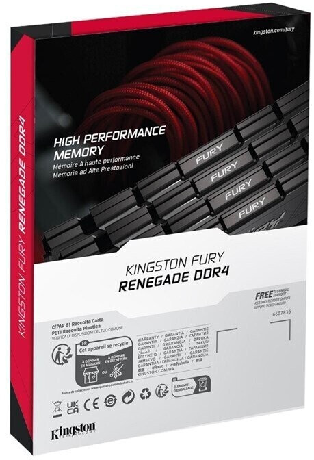 Kingston Fury Renegade 32GB (2 x 16GB) DDR4 3600MHz Non ECC DIMM Dual  Memory Kit KF436C16RB1K2/32 