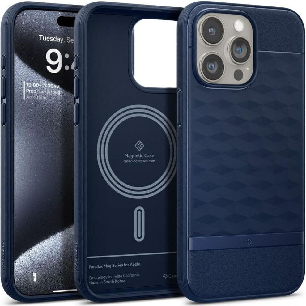 Spigen Case Caseology Parallax Mag with MagSafe for iPhone 15 Pro Dark Blue
