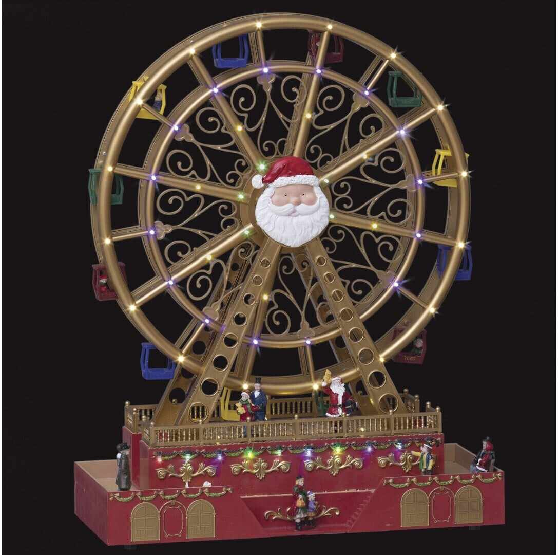 Feeric Lights & Christmas Grande roue du Père Noël animée lumineuse et musicale