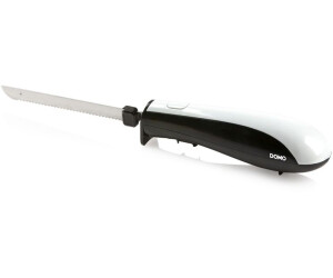 Couteau Electrique - DOMO - Lames dentelées en acier inoxydable - 590 gr -  150W - Noir / Blanc