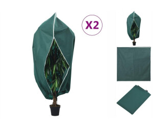 vidaXL Wintervlies mit Reißverschluss 2 Stk. 70 g/m² 1,55x1,55 m (364887)