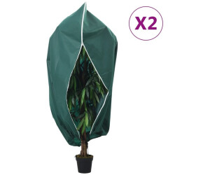 vidaXL Wintervlies mit Reißverschluss 2 Stk. 70 g/m² 1x1,55 m (364886)
