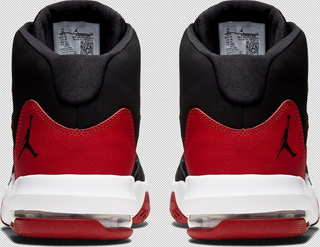 Jordan max aura black gym red hot sale