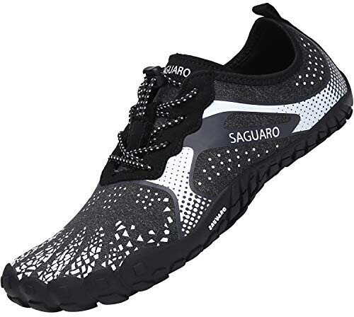 Saguaro Barefoot Shoes Trail Running Shoes Training Fitness Shoes Men dark black