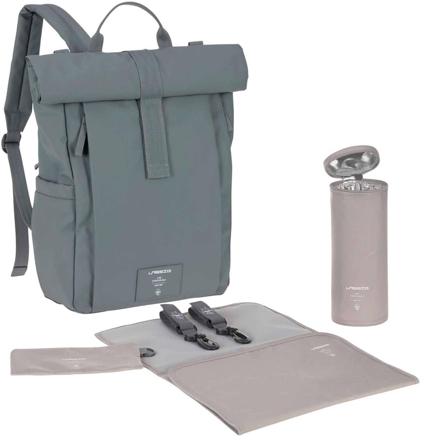 Lässig Changing backpack - Rolltop Up Backpack anthracite