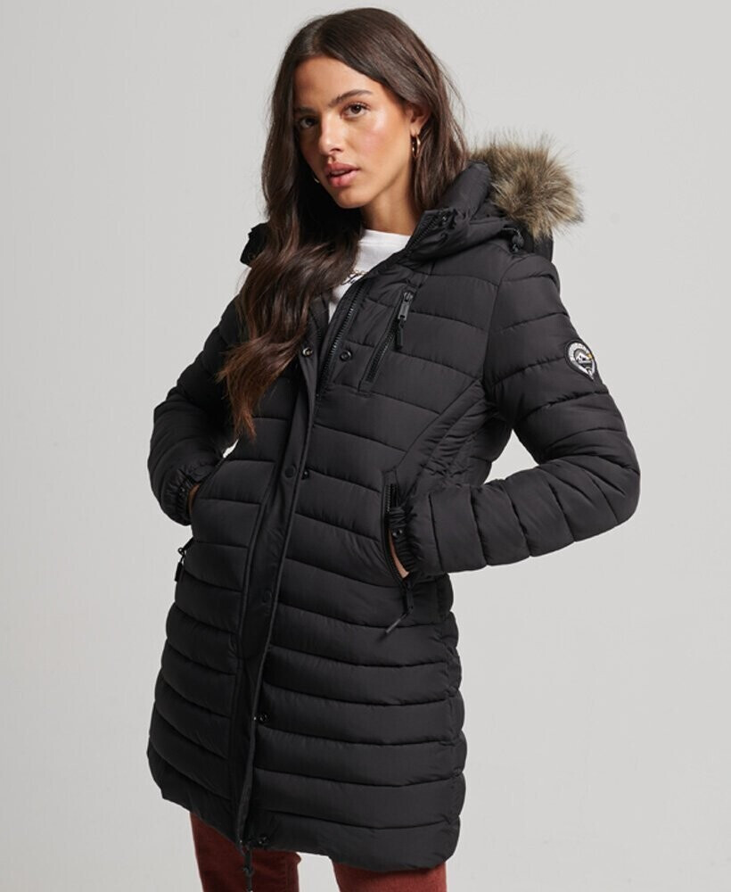 Superdry Fuji Mid Length Puffer Jacket (W5011564A) black