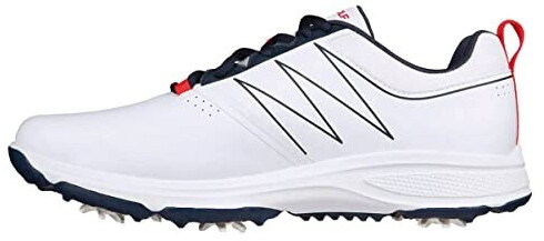 Skechers Go Golf Torque Sneaker white synthetic navy red trim