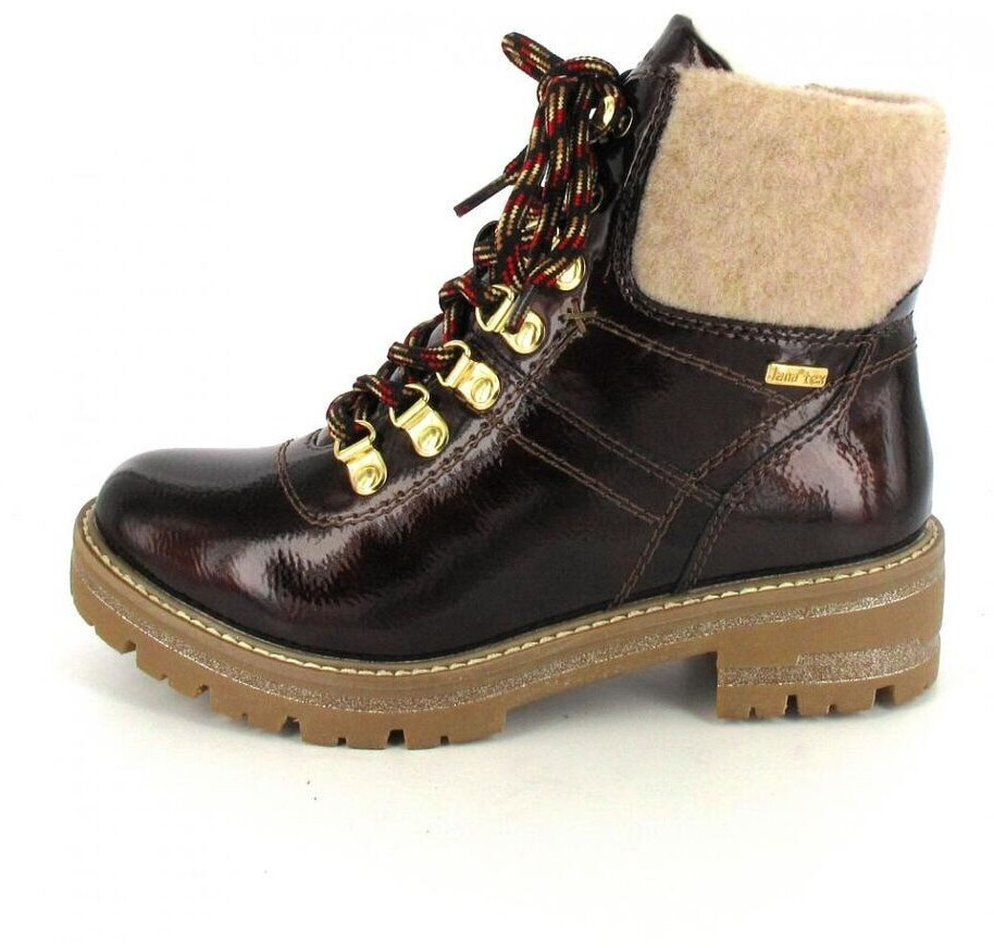 Jana Shoes Lace-up copper patent