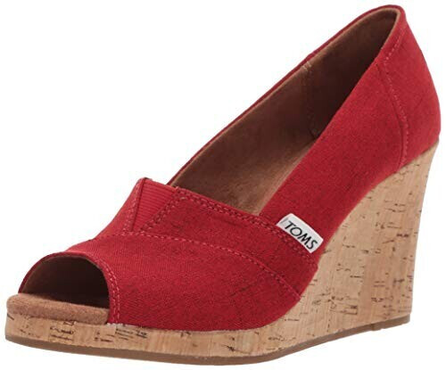 TOMS Shoes Classic Wedge Sandals with Wedge Heel red