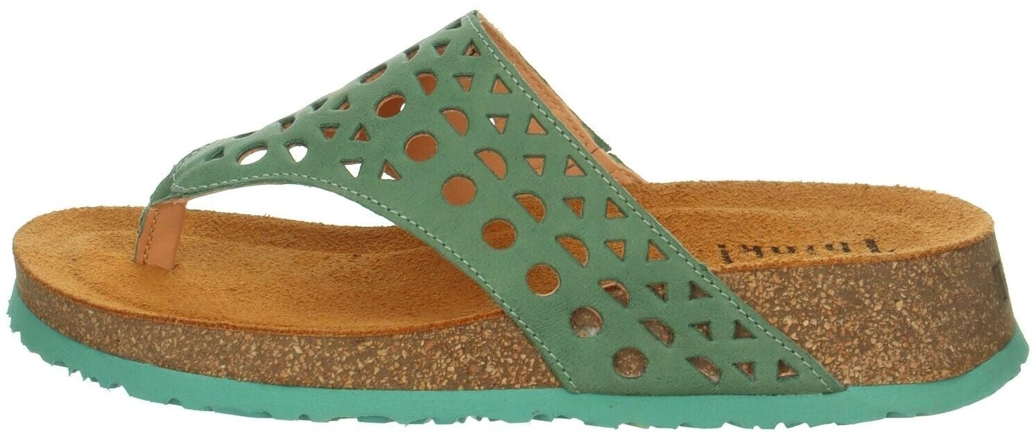 Think Toe post leather green
