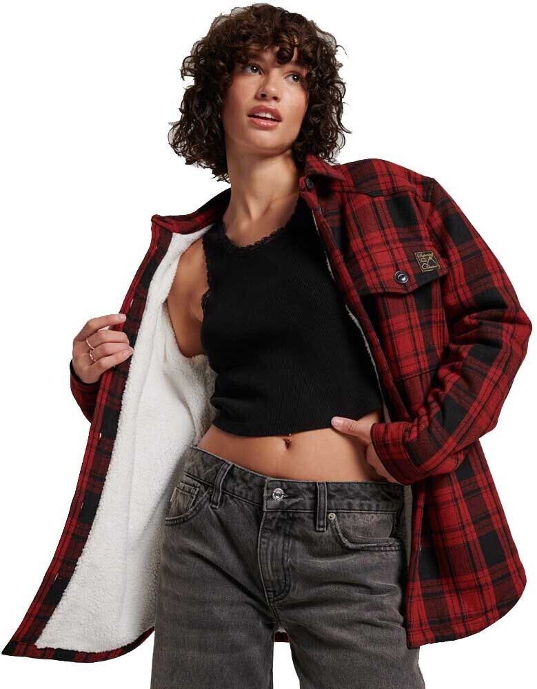 Superdry Vintage Borg Check Overshirt Shirt (W4010358A-33J) red
