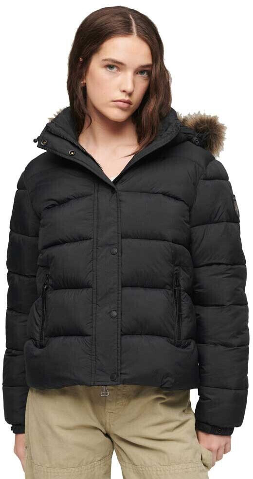 Superdry Faux Fur Puffer Jacket (W5011569A-12A) black