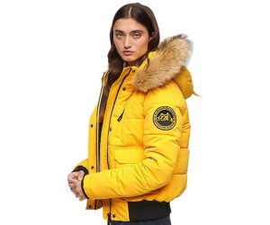 Superdry yellow puffer jacket on sale