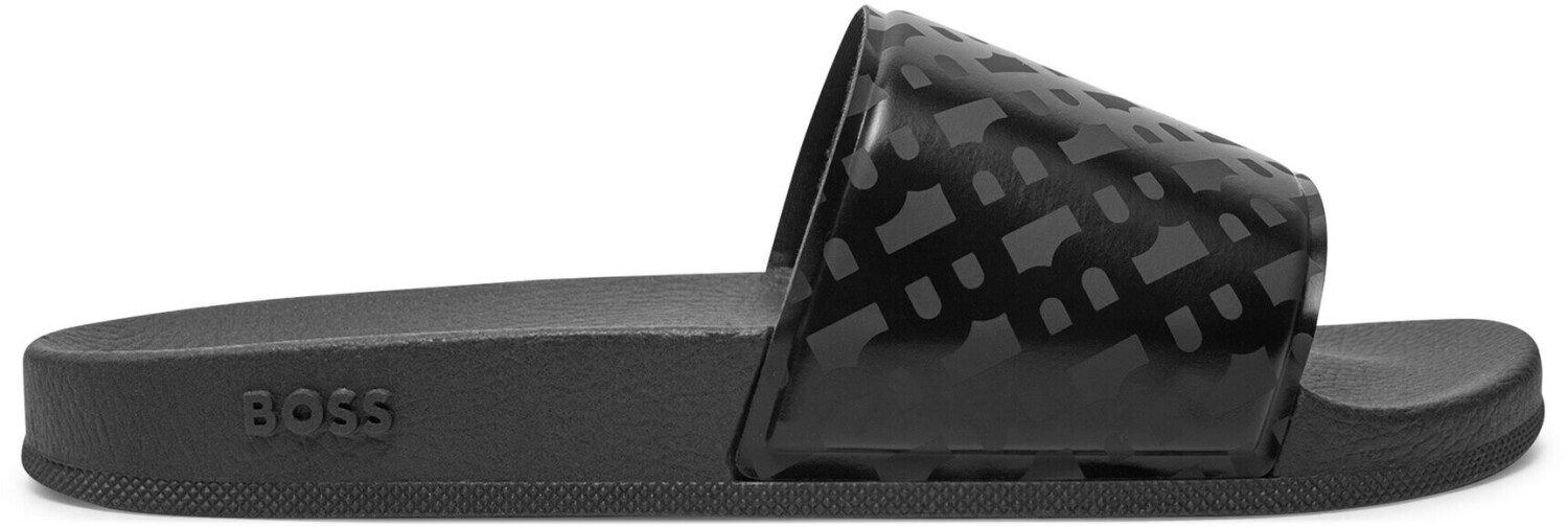 Hugo Boss Slides with Monogram Strap Style Bay it Slid rbmn black 50497833