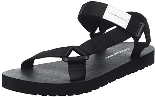 Calvin Klein Sandals Prefresato Webbing Strap Badge black