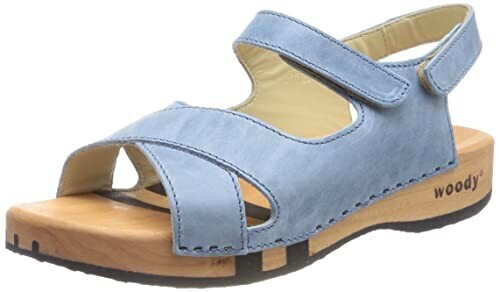 Woody Gloria wooden shoe celeste