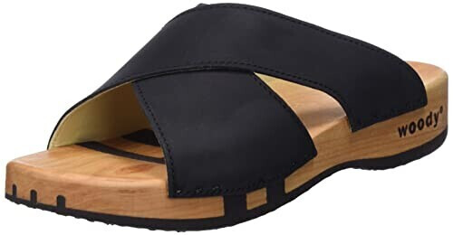 Woody Mila wooden shoe black