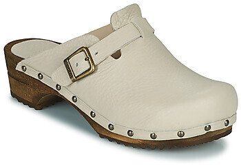 Sanita Kristel open clog leather wooden clogs white