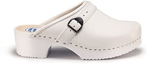 Strobl Wood Leather Clogs white CDL09