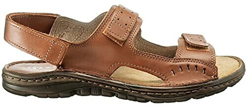 Strobl Sandals Slippers Genuine Leather Summer Shoes Slippers with Non-Slip Rubber Sole S2 brown