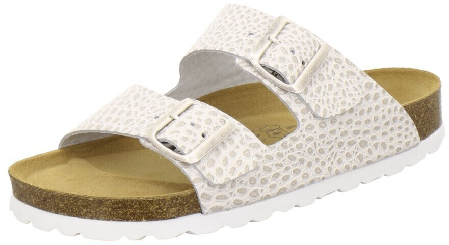 AFS Leather Pantolette with Footbed beige-crocco