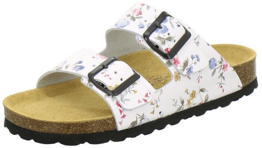 AFS Leather Pantolette with Footbed white-flower