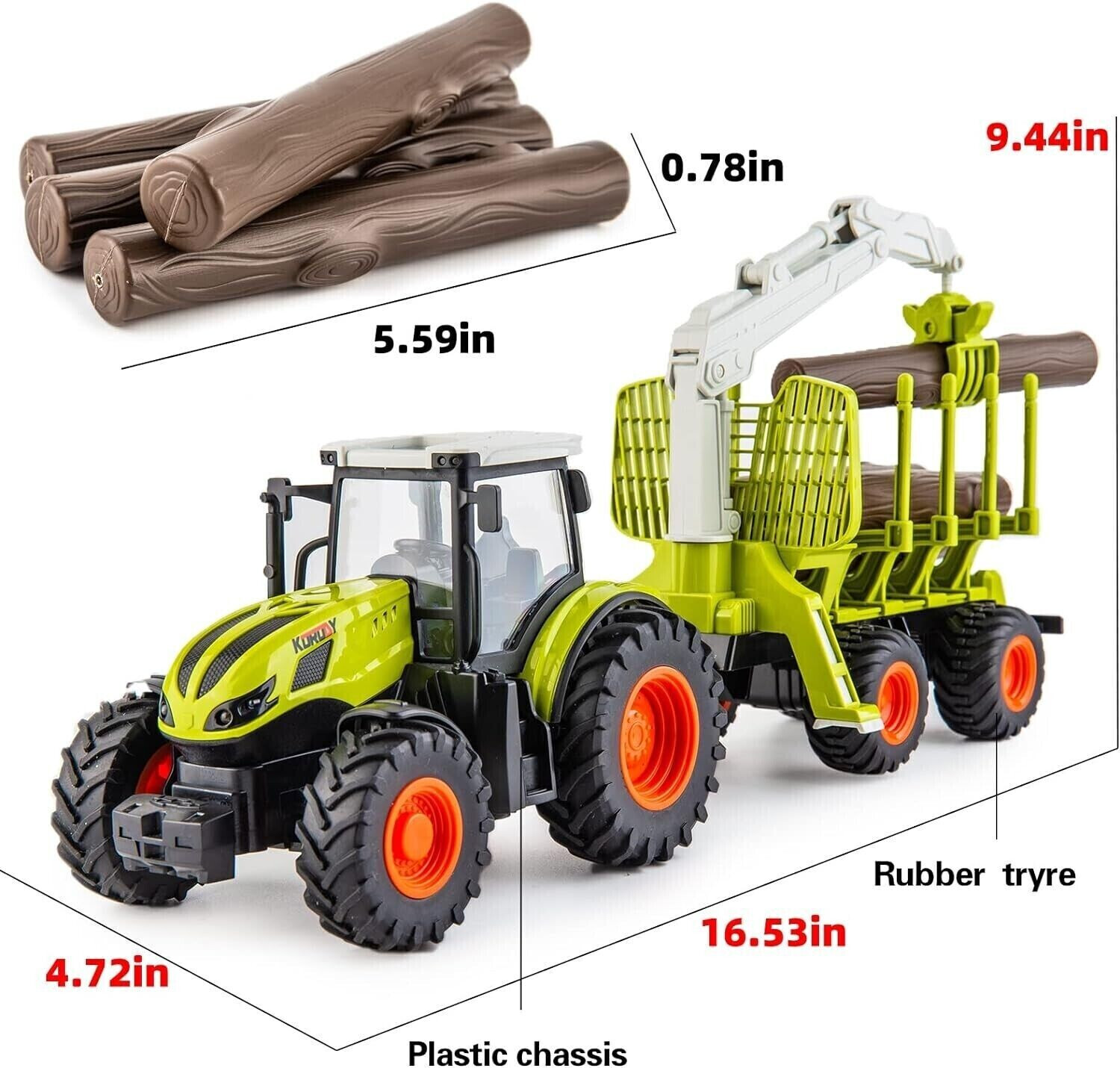 E-Sun RC Traktor + Anhänger + Holzgreifer (6648) ab 43,99