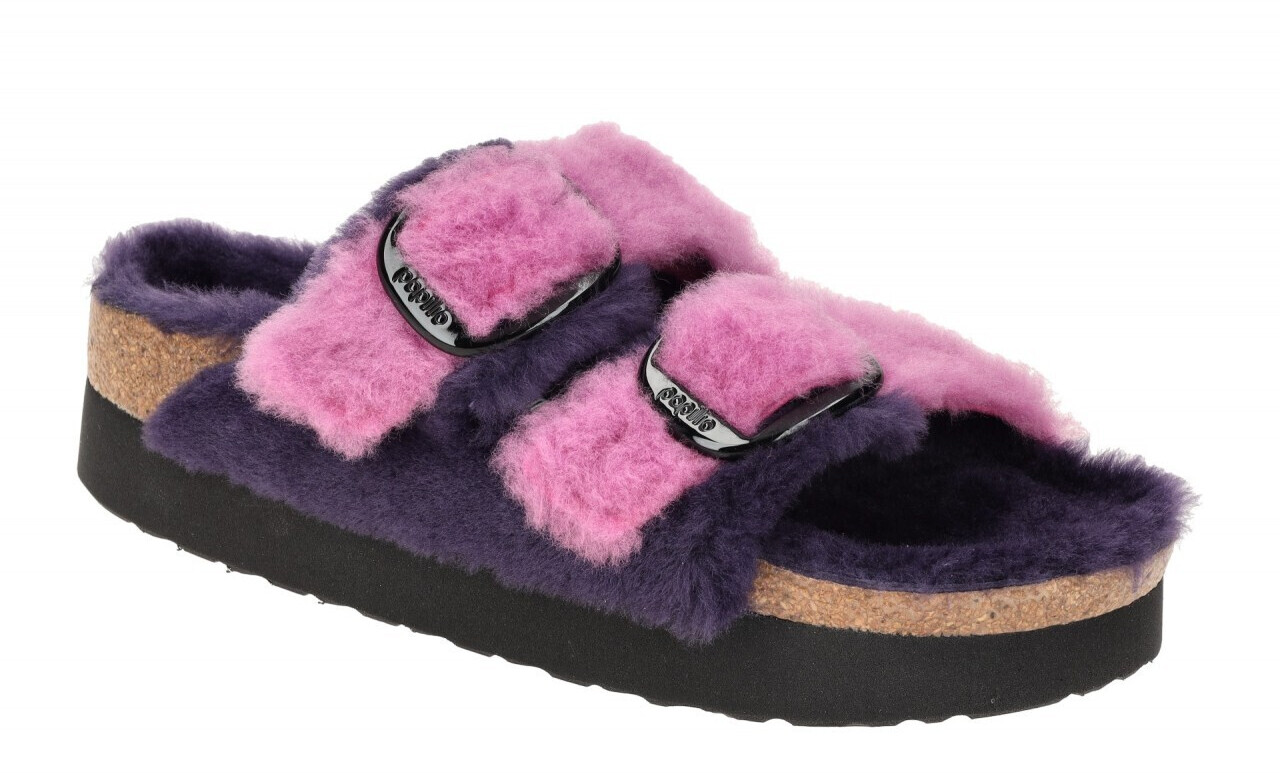 Birkenstock Arizona Big Buckle Shearling Teddy lila pink schmal Wo kaufen Verfugbarkeit Preise bei idealo