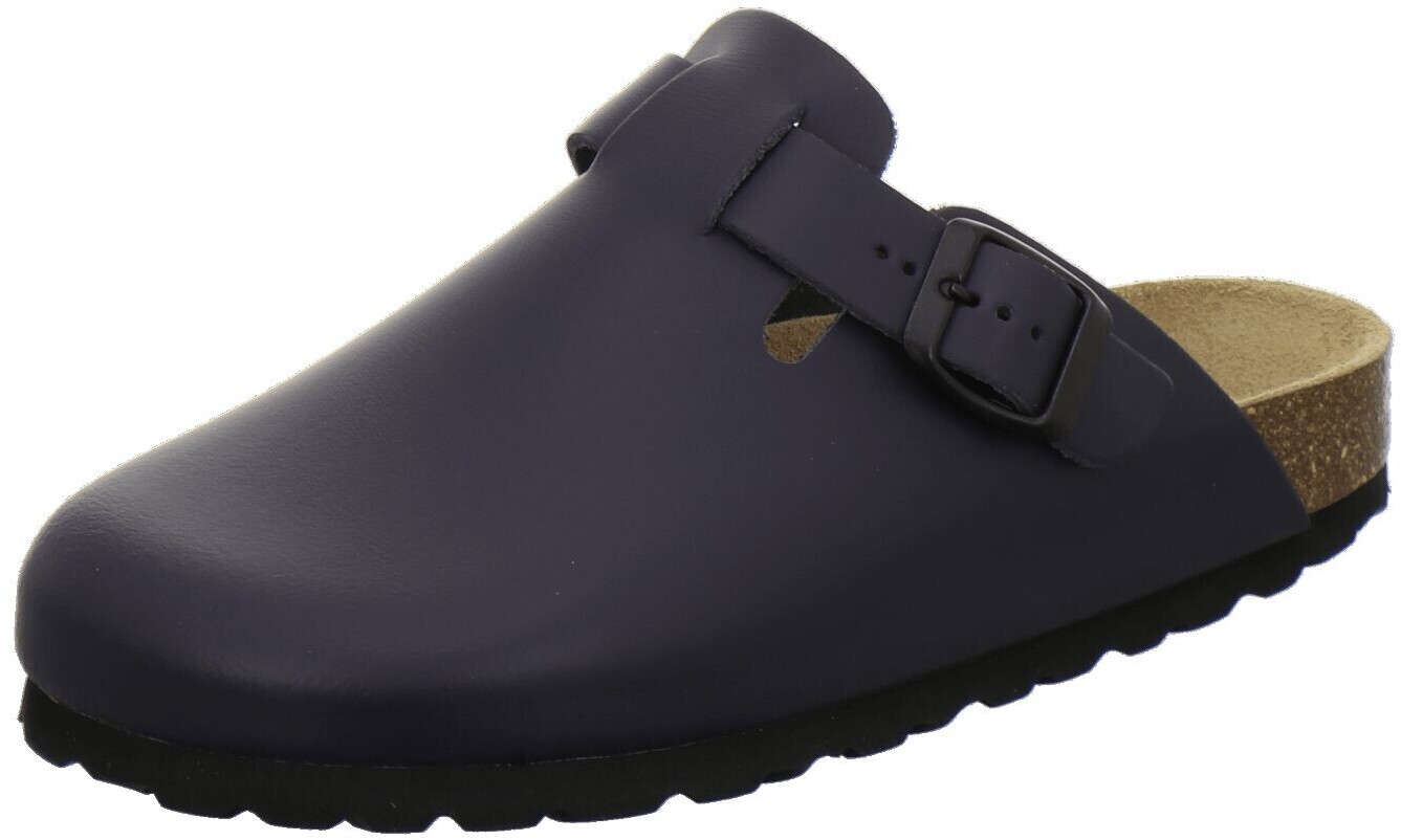 AFS Leather slipper with soft footbed navy