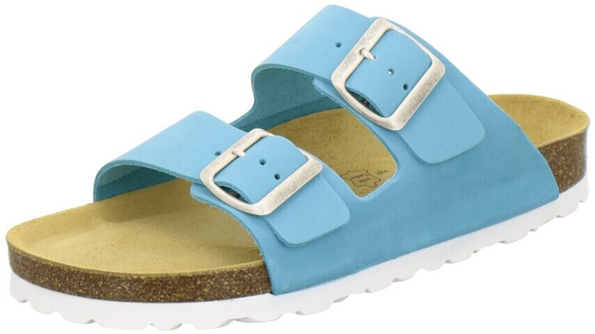 AFS Leather Pantolette with Footbed turquoise Nubuk
