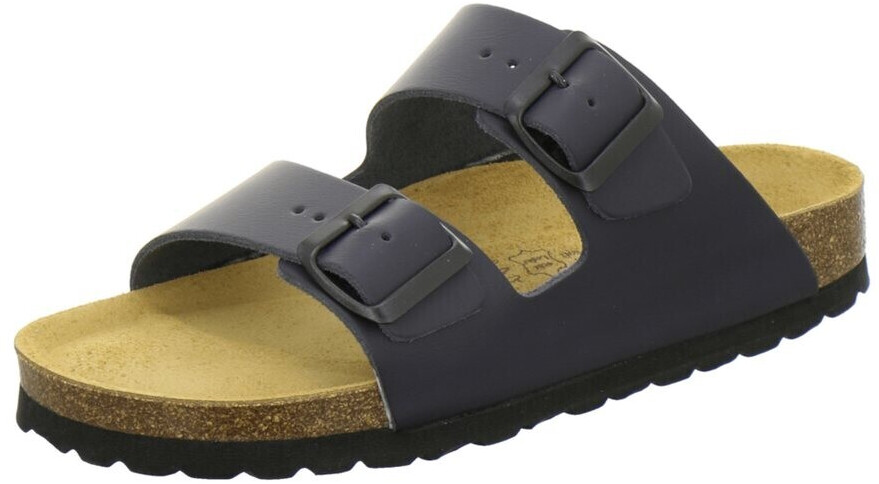 AFS Leather Pantolette with Footbed navy smooth leather